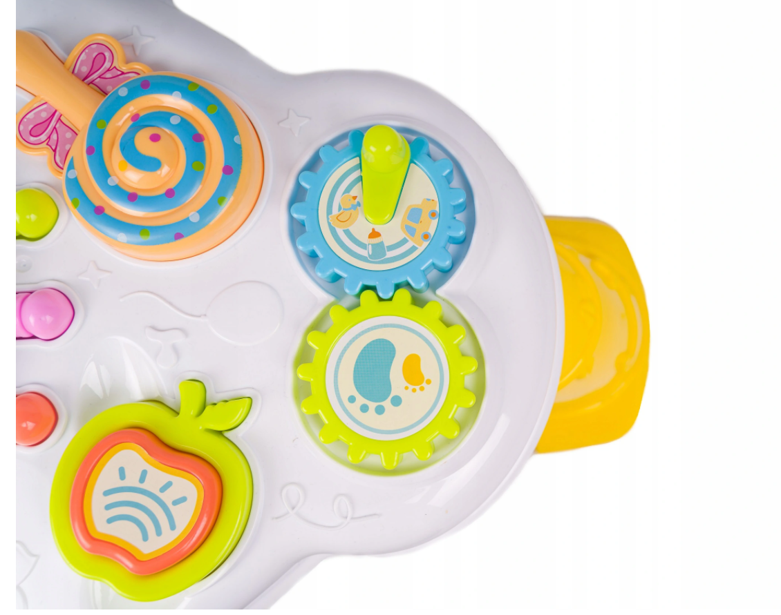 Centru de activitati multicolor interactiv idealSTORE Masuta cu tort, Accesorizata cu diverse jucarii, sunete si lumini