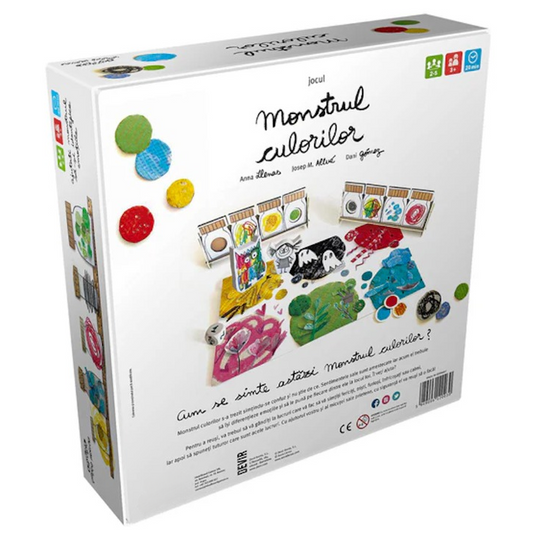 Joc de Societate Monstrul Culorilor idealSTORE, Diferentiaza Emotiile, Simtiti Lucruri care va fac Fericiti, Calmi sau Infricosati, iar apoi Spuneti Tuturor care sunt Acele Lucruri
