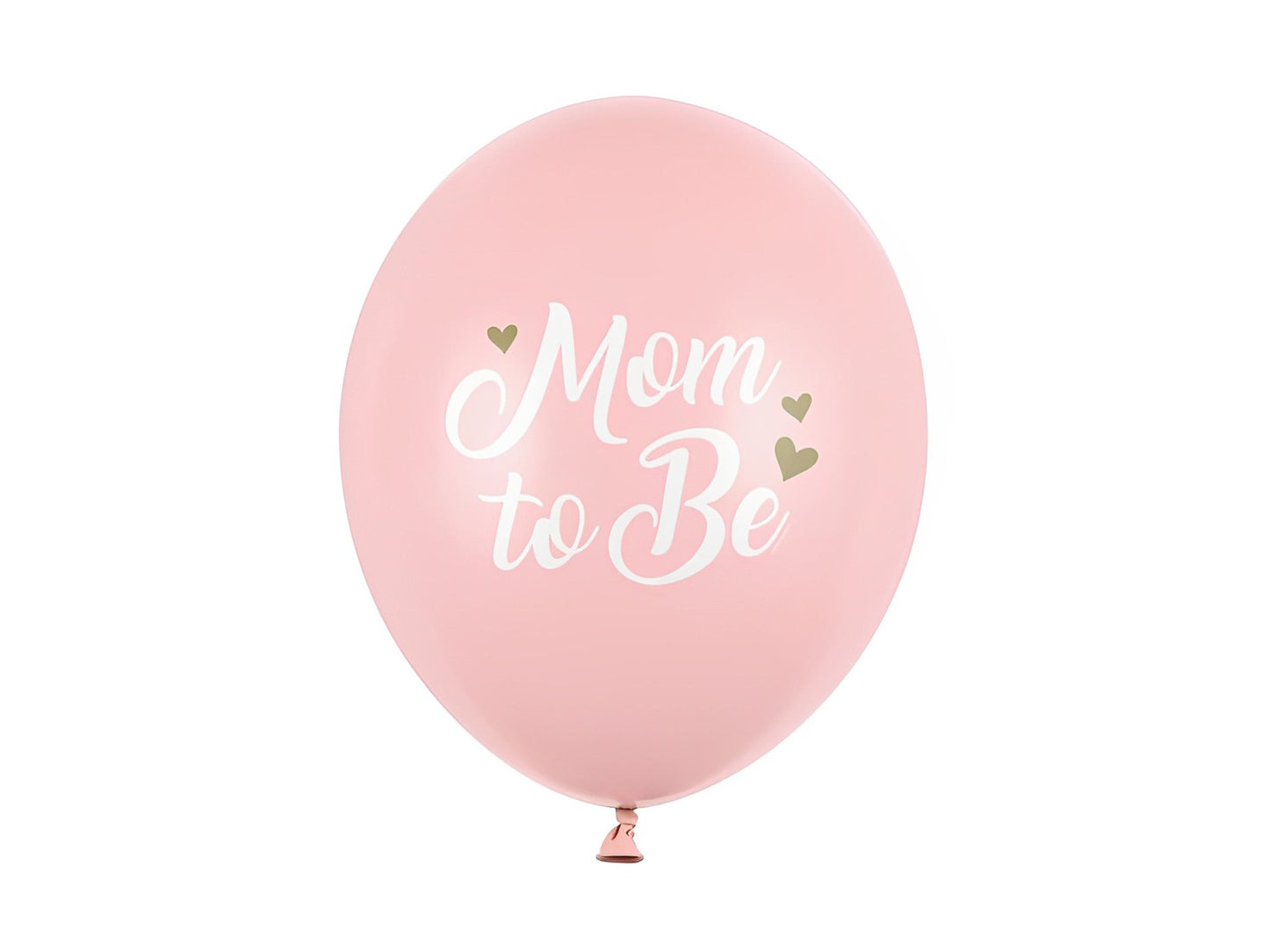Set 6 baloane MOM TO BE IdealStore, Dimensiune 30 cm, Baloane roz cu auriu si alb din Latex Ideale pentru petrecerea Baby Shower