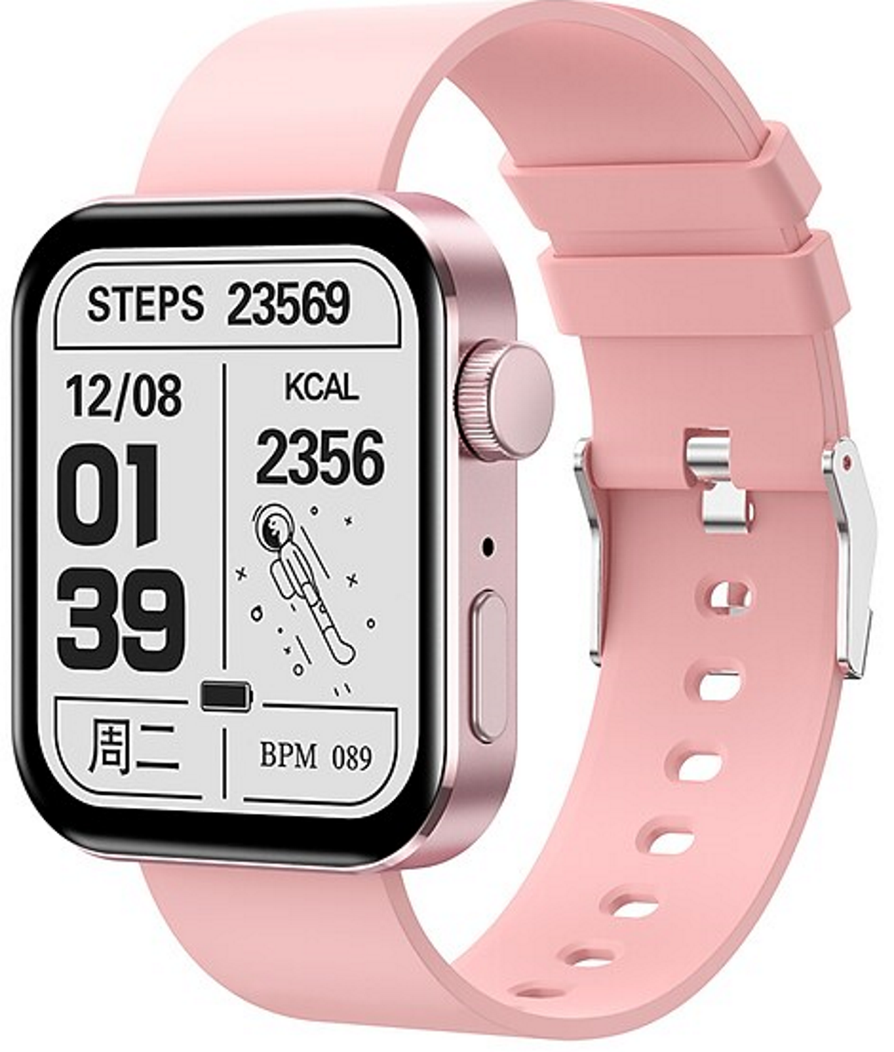 Ceas SmartWatch Inteligent Class Collection KN200 idealSTORE, Ecran tactil complet 1,72 Inch, Apelare prin Bluetooth, SMS, Android-IOS, Ritm cardiac, Ceas, Calorii, Distanta, Pedometru, Tensiune arteriala, IP68, Gasire Bratara-Telefon, Roz