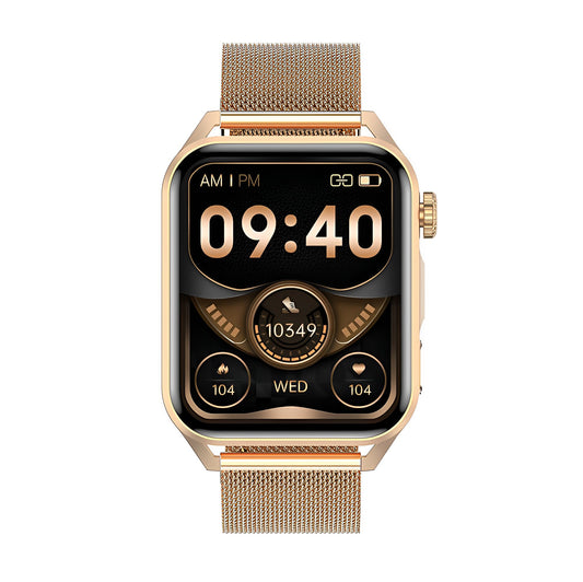 Ceas Smartwatch Oro Collection IdealStore, Ecran Tactil 1.78 inch, Preluare Apeluri si Mesaje Bluetooth, Monitorizare Ritm Cardiac si Somn, Multi-Sport, Difuzor si Microfon incorporat, IP67, Alarma, Android-IOS, Long Battery, Gold Metal Edition