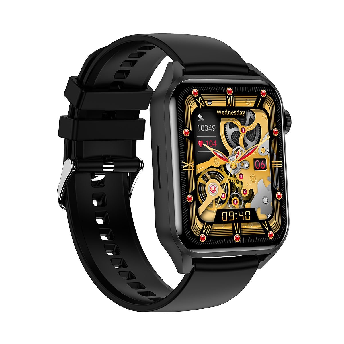 Ceas Smartwatch NEW Oro IdealStore, Ecran Tactil 1.78 inch, Preluare Apeluri si Mesaje, Bluetooth, Ritm Cardiac si Somn, Multi-Sport, Difuzor si Microfon incorporat, IP67, Alarma, Android-IOS, Long Battery, Silicon Negru
