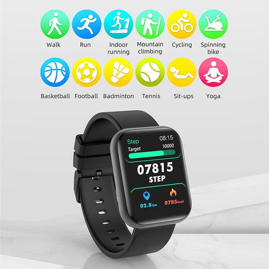 Ceas Smartwatch idealStore ProSmart Monitorizare Temperatura Corporala, Ritm Cardiac, Oxigen, Moduri Sport, Rezistent la Apa IP68, Ecran Complet Tactil, Negru