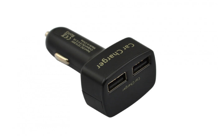 Incarcator auto pentru telefon 3 in 1 cu 2 porturi USB, Functii: Voltmetru, termometru si incarcator cu 2 USB de 3.1A