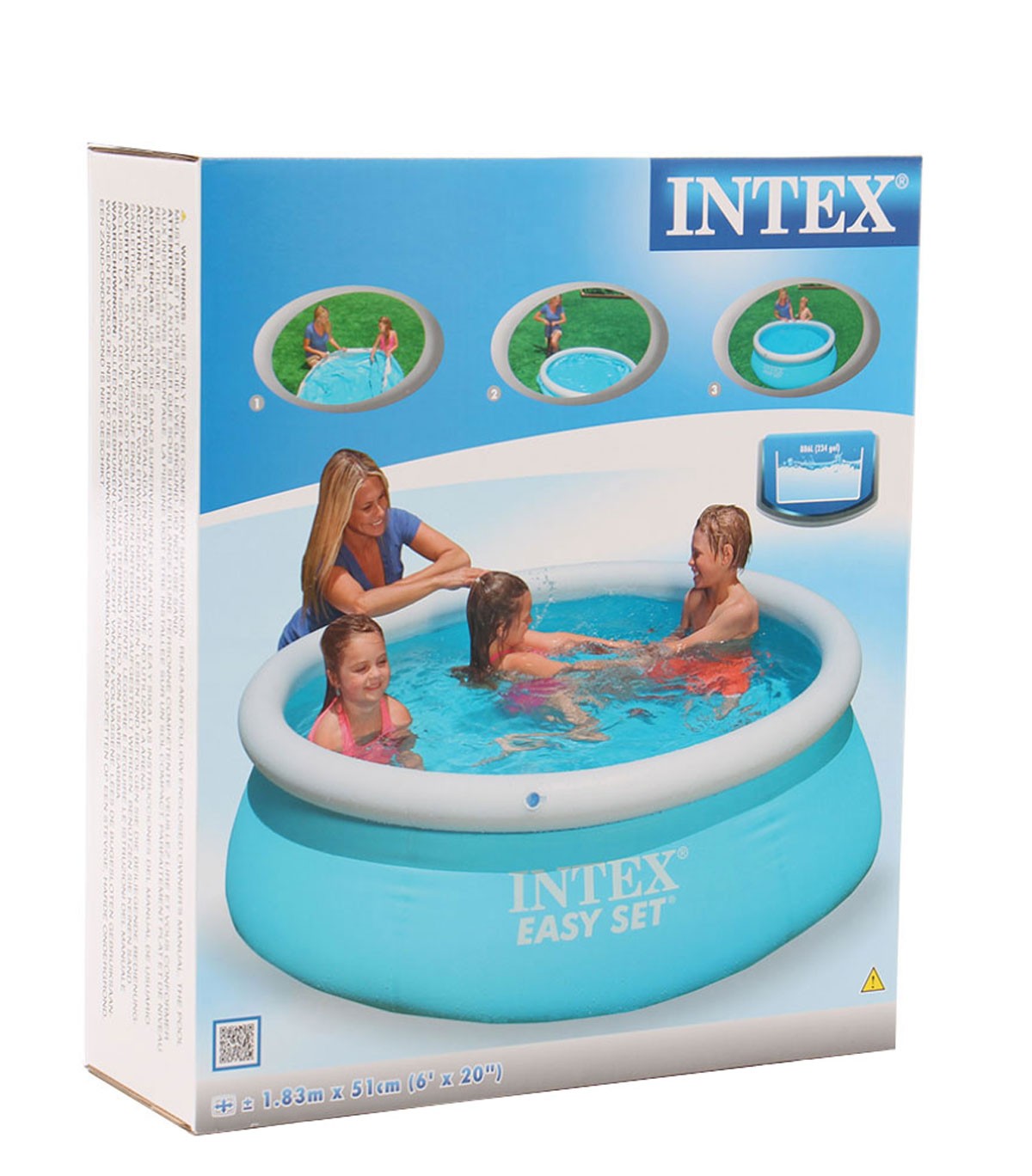 Piscina Familie gonflabila,886 Litri, Instalare Rapida, forma rotunda, culoare albastru, material rezistent, dimensiune 183x51 cm, calitate garantata Intex