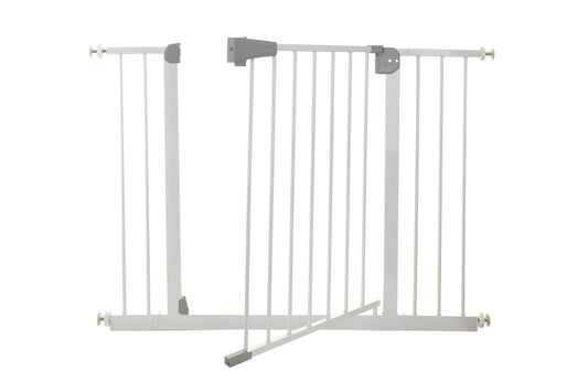Poarta de Siguranta idealStore Safety Gate pentru Scari, dimensiuni ajustabile 75 - 117 cm, Fabricata din Otel, culoare Alb