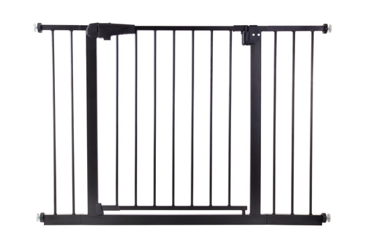 Poarta de Siguranta idealStore Safety Gate pentru Scari, dimensiuni ajustabile 75 - 117 cm, Fabricata din Otel, culoare Negru