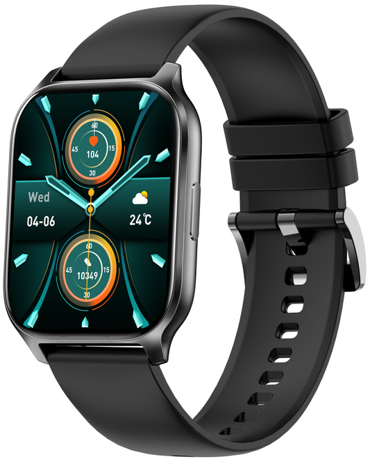 Ceas Smartwatch idealSTORE PopUP, Apel Telefonic, Hands Free, 100 Moduri Sportive, Ecran 2,02', Sunet HD, Comenzi Vocale-Siri, Redare muzica, Monitorizarea Sanatatii, Oxigenul din Sange, Mesaje si Notificari, Silicon Black