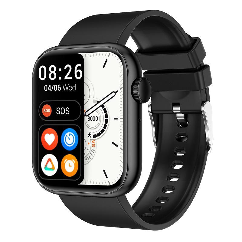 Smartwatch idealStore PowerStyle, Apel prin Bluetooth, Difuzor si Microfon integrat, Asistent Vocal, Monitorizare Stare Sanatate, Pulsoximetru, Termometru, 100 de Moduri Sport, Norificari Aplicatii, Culoare Negru