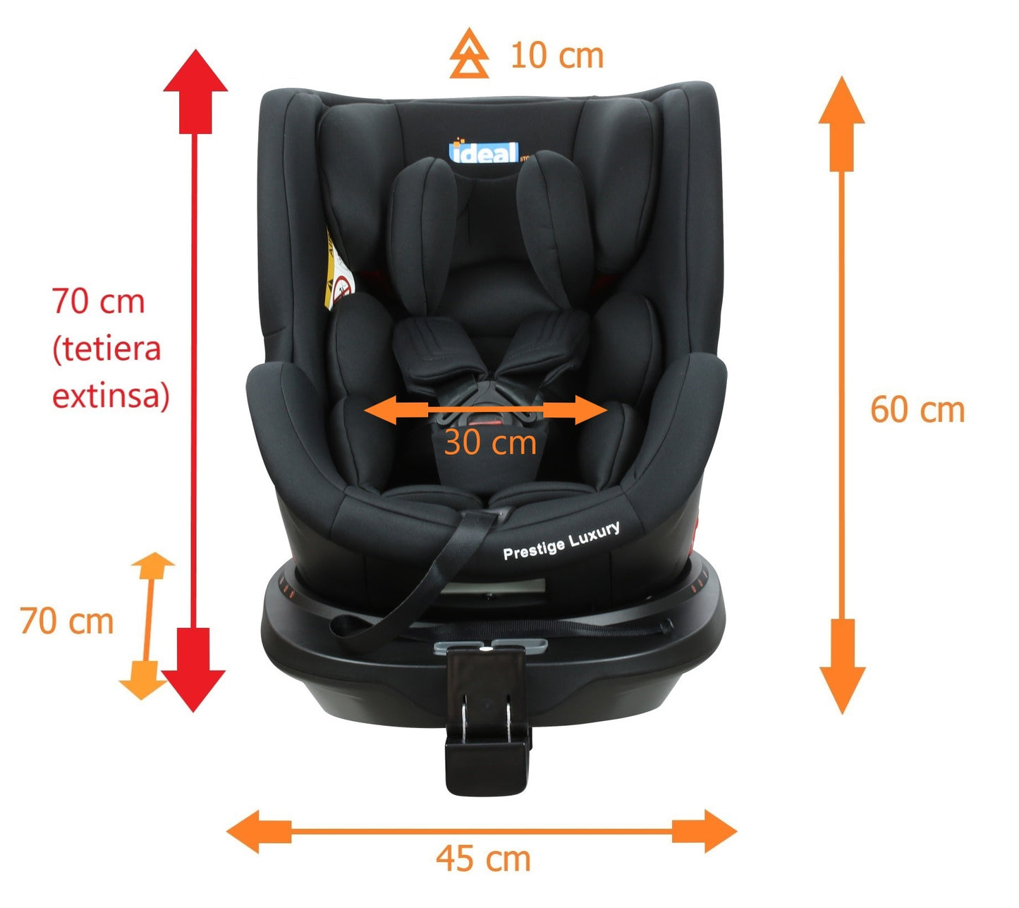 Scaun auto Profesional dedicat pentru copil, BABY JOLIE PRESTIGE LUXURY IDL Collection ,picior telescopic stabil, Pentru 3 grupe de greutate intre 0-36 Kg, Tehnologie ISOFIX , Rotire 360 grade cu Reglarea pozitiei de somn, Negru
