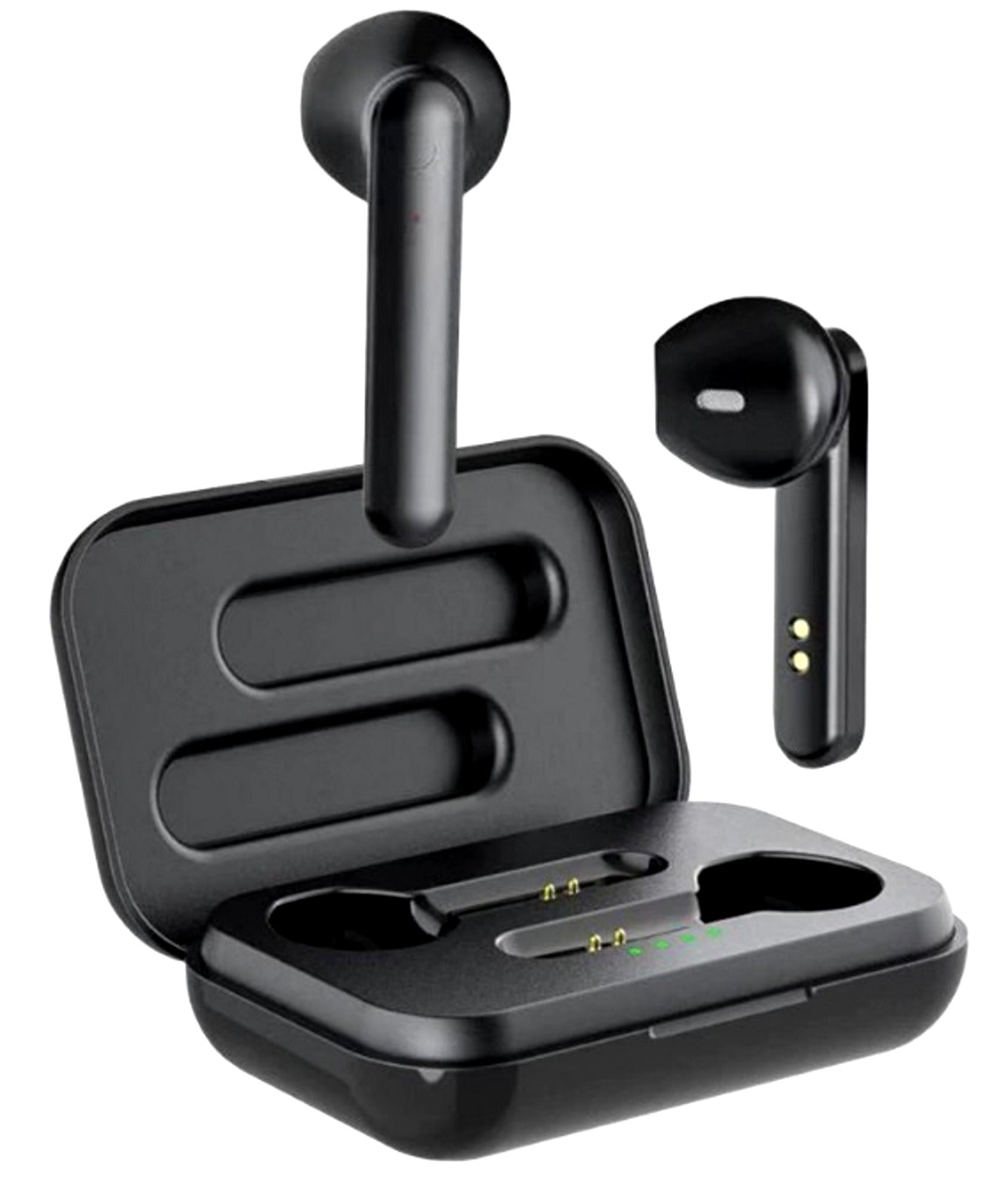 Casti Wireless Pro Q3 idealSTORE, Lumina led semnalizare, Bluetooth 5, Distanta functionala 10 m, Include carcasa de incarcare, Autonomie 15 ore, Culoare Negru