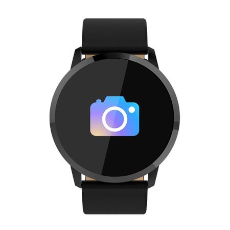 Smartwatch si Bratara Fitness Smart Quasar 8 cu Monitorizare Puls, Pasi, Calorii, Notificare Mesaje, IP67 Waterproof, Bratara de Piele Ecologica Neagra, Culoare Negru