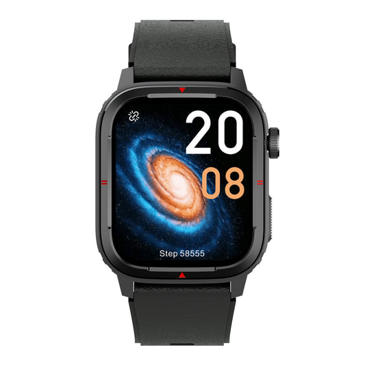 Smartwatch QATAR IdealStore, Dimensiune ecran 1.7 inch, Rezistent la apa IP67, Monitorizarea somnului, Ritm cardiac, Fitness, Functia preluare apel prin Bluetooth, conectivitate Android sau IOS, Notificari, Facebook, Negru