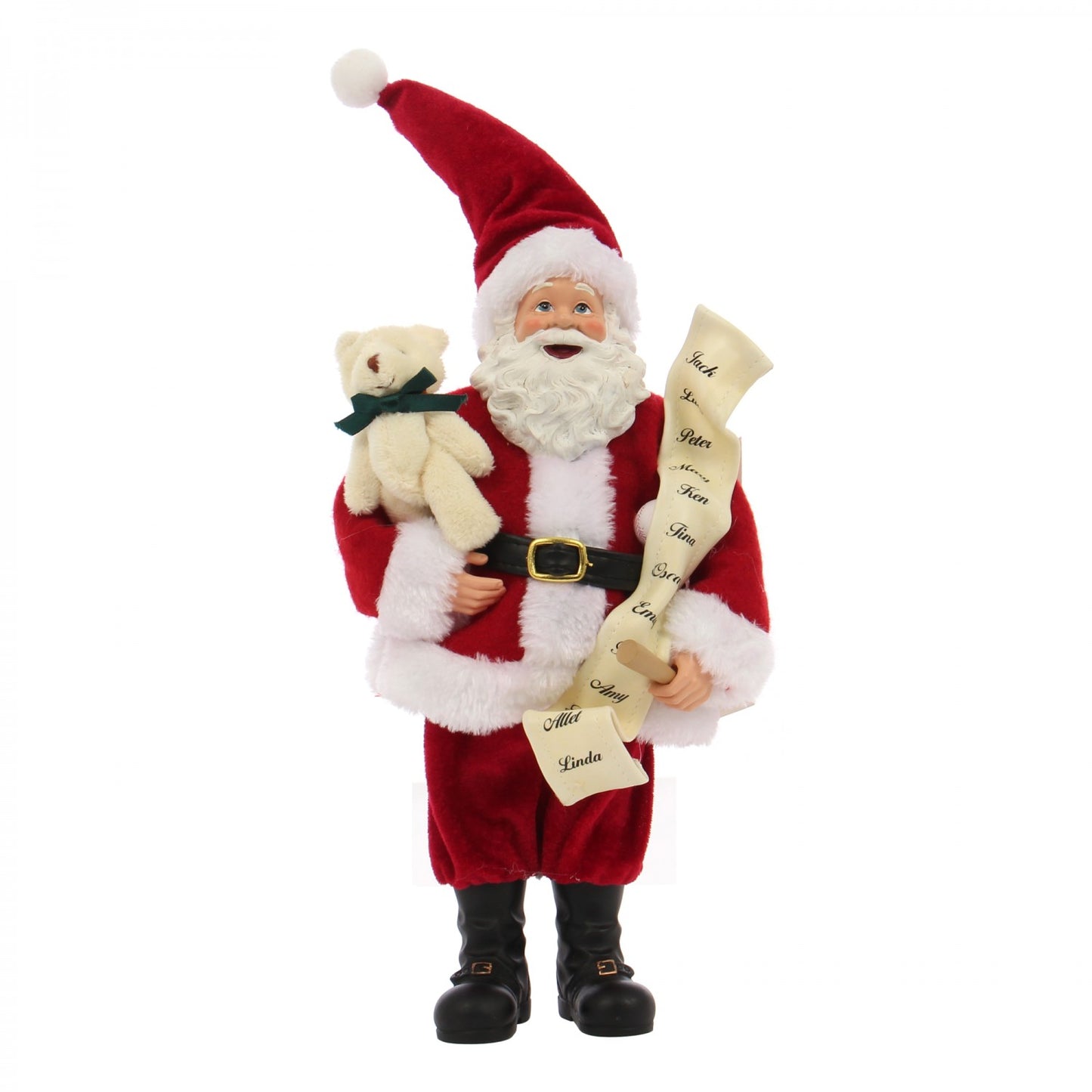 Decoratiune Craciun IDL Happy Santa, 15 x 9 x 28 cm, Culoare alb-rosu potrivita pentru a intra in spiritul Craciunului si a crea un spatiu de poveste