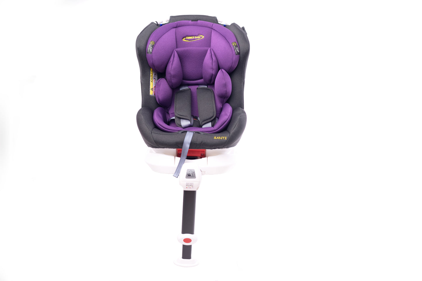 Scaun auto Profesional Pentru Copii Santi Baby IDL Collection, Picior Telescopic, 3 grupe de greutate 0-36 kg, Rotire 360 grade Reglarea pozitiei de somn tetiera reglabila,Gri Violet