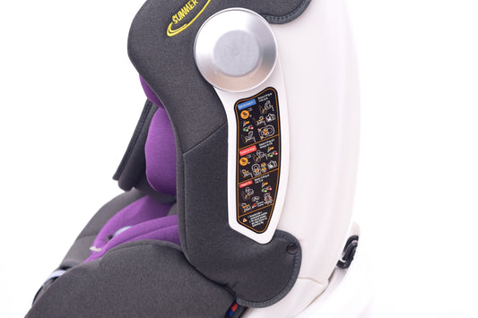 Scaun auto Profesional Pentru Copii Santi Baby IDL Collection, Picior Telescopic, 3 grupe de greutate 0-36 kg, Rotire 360 grade Reglarea pozitiei de somn tetiera reglabila,Gri Violet