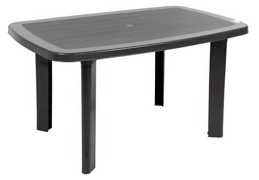 Set Masa cu 6 Scaune de Gradina, Terasa, idealSTORE, Plastic de Inalta Calitate, Polietilena, Dimensiuni masa 135 x 85 x 72 cm, Rezistent la Actiunea Factorilor Atmosferici Nocivi si a Razelor UV, Culoare Maro, Greutatea maxima 120 Kg