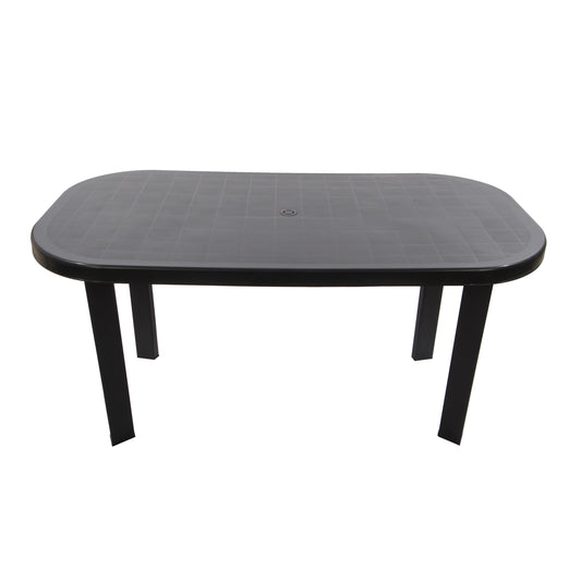 Set masa Gradina IdealStore Bali cu 6 SCAUNE, 140x70x70cm, Realizat din plastic de inalta calitate, Rezistent la UMIDITATE, Permite adaptari creative si inovatoare, Antracit Perlat