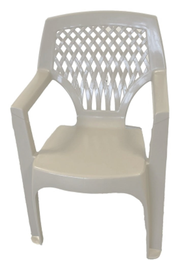 Set Masa cu 6 Scaune de Gradina, Terasa idealSTORE, Polipropilena, Dimensiuni Masa 140 x 70 x 70cm, Plastic de Inalta Calitate, Rezistent la Actiunea Factorilor Atmosferici Nocivi si a Razelor UV, Sarcina 120 Kg, Culoare Nisipiu