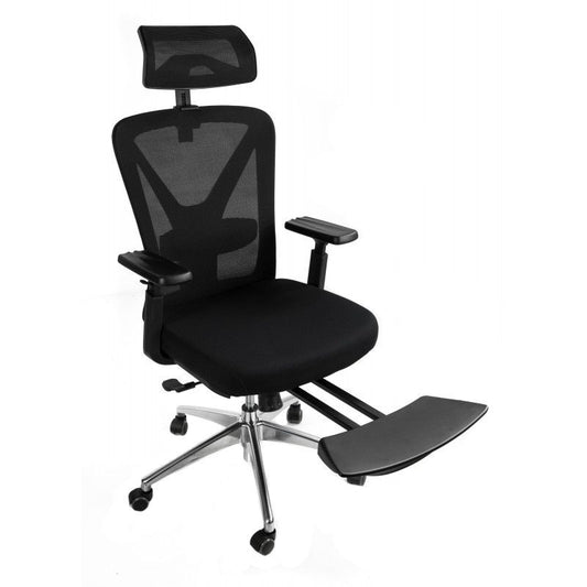 Scaun de birou Rotativ idealSTORE Vito Elite Plus Collection, Echipat cu spuma confortabila, Spate respirabil, Cotiere 3D reglabile, Baza din aluminiu, Posibilitatea inclinarii spatarului pana la 130 , Suport pentru picioare retractabil, Maxim 130 kg