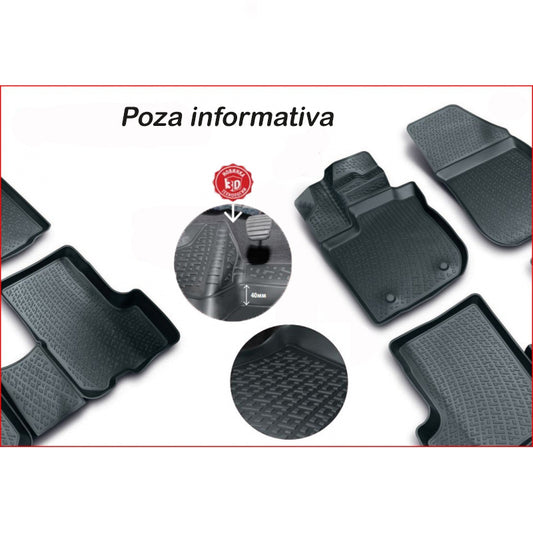 Set 4 covoare cauciuc stil tavita, dedicate pentru SKODA FABIA II 2007-2014