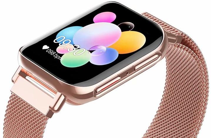 Ceas SmartWatch Qwath idealStore, Functie Apel Primit, Monitor de Somn, Monitor Ritm Cardiac, Tesiunea Arteriala, Tracker Fitness Ecran TFT 1.54 inch, Rezistent la Apa IP67, Compatibil iOS si Android, Auriu