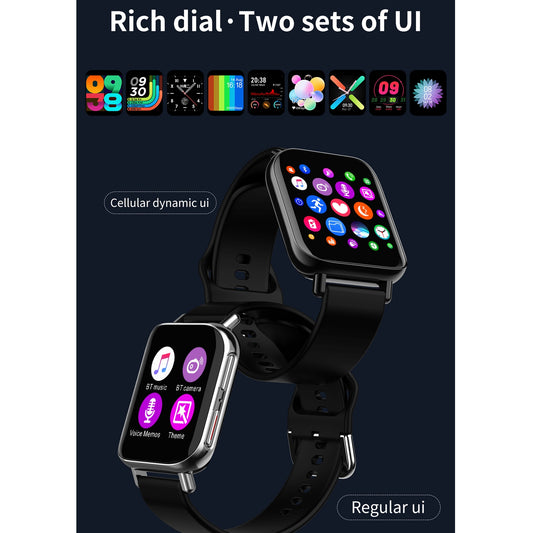 Ceas SmartWatch Qwath idealStore, Functie Apel Primit, Monitor de Somn, Monitor Ritm Cardiac, Tesiunea Arteriala, Tracker Fitness Ecran TFT 1.54 inch, Rezistent la Apa IP67, Compatibil iOS si Android, Negru