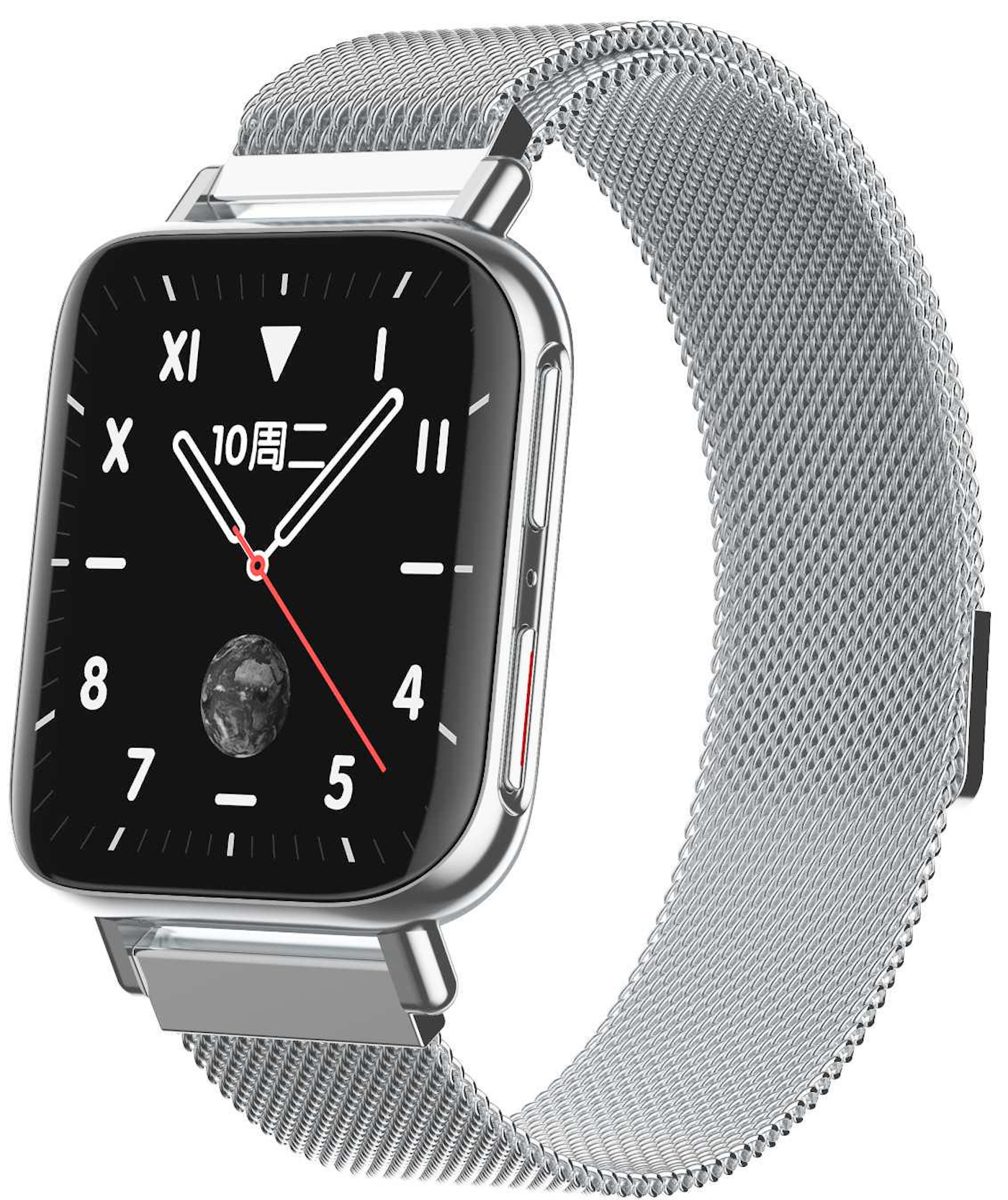 Ceas SmartWatch Qwath idealStore, Functie Apel Primit, Monitor de Somn, Monitor Ritm Cardiac, Tesiunea Arteriala, Tracker Fitness Ecran TFT 1.54 inch, Rezistent la Apa IP67, Compatibil iOS si Android, Argintiu