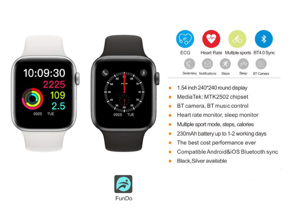 Ceas SmartWatch inteligent WEAR Health Media, Display IPS 1.54 inch, Frecventa cardiaca, ECG, Control pasi, Cronometru, Alarma, Monitorizarea somnului, Memento sedentar, Functie Anti-lost, Asistenta GPS, Bratara silicon black