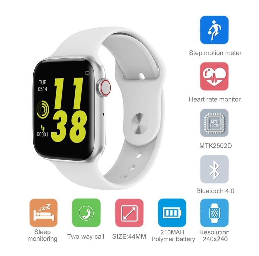Ceas SmartWatch inteligent WEAR Health Media, Display IPS 1.54 inch, Frecventa cardiaca, ECG, Control pasi, Cronometru, Alarma, Monitorizarea somnului, Memento sedentar, Functie Anti-lost, Asistenta GPS, Bratara silicon white