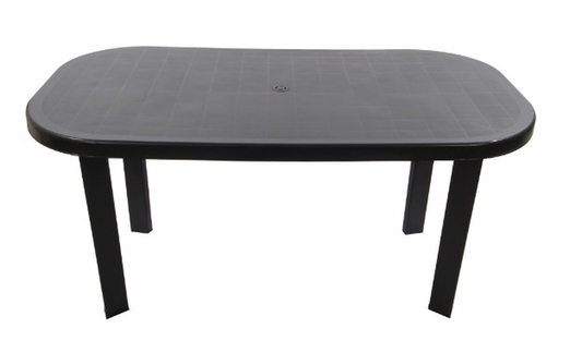 Set masa pentru Gradina IdealStore Bali cu 6 SCAUNE, 140x70x70cm, Realizat din plastic de inalta calitate, Rezistent la UMIDITATE, Permite adaptari creative si inovatoare oriunde si oricand, Culoare-Antracit