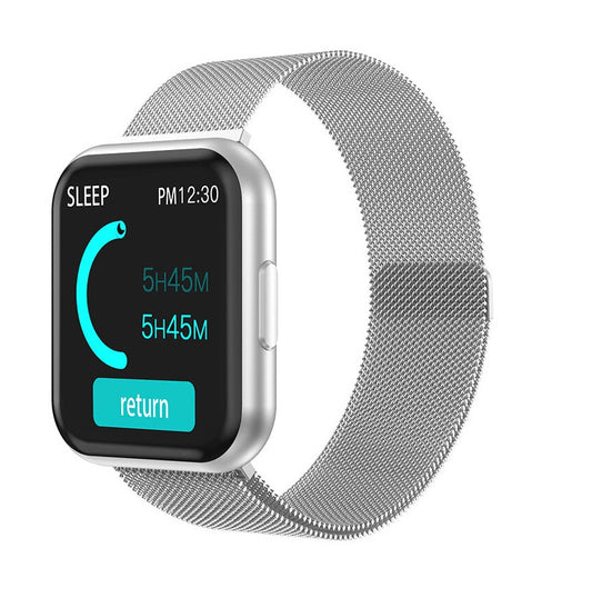 Ceas SmartWatch si Bratara Fitness IdealSTORE TITAN 88, Bratara Metalica Magnetica, Monitorizare ritm cardiac, Tensiune arteriala, Bluetooth, Notificari Apeluri, Facebook, Sms, Rezistent la apa IP 67, Ecran 1.30, + Bratara de Silicon, SILVER