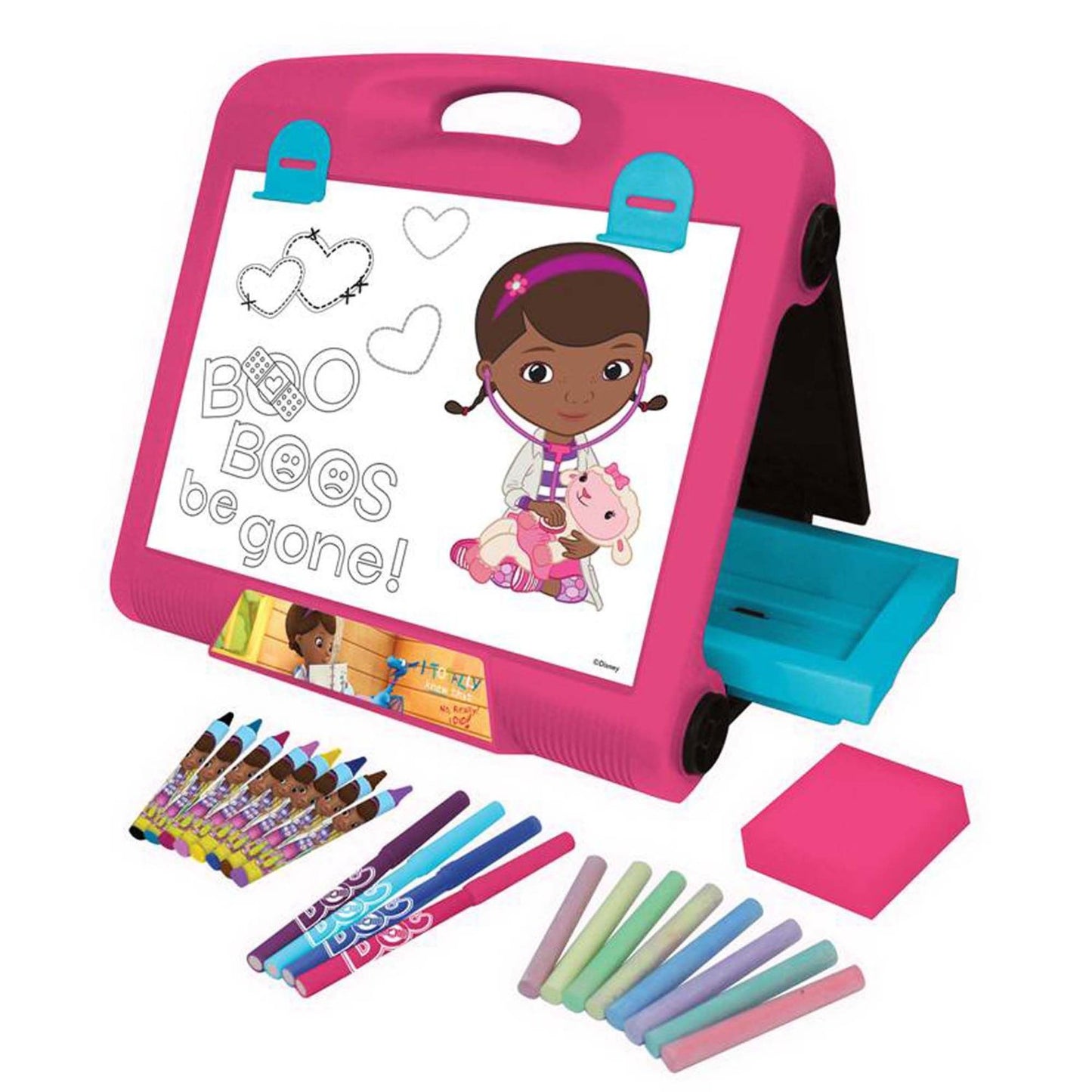 Tablita pentru desenat 2 in 1 IDL, Princess Minnie, 30 Piese, Dezvolta dexteritatea manuala a copilului, imaginatia si creativitatea, Dotata cu 2 suprafete diferite si echipata cu accesorii simbolice