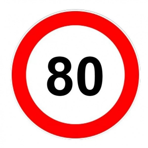 Abtibild IdealSTORE pentru limitare de viteza reflectorizant 80 Km/h