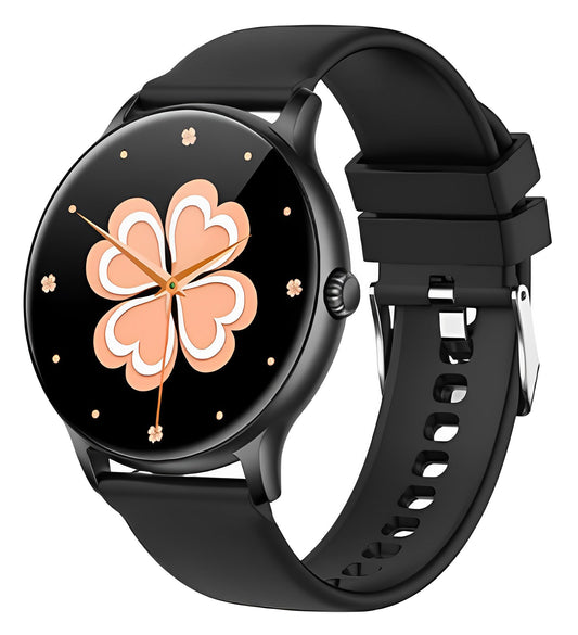 Ceas Smartwatch Tokio Fashion idealSTORE, Ecran Rotund LCD, UltraSlim, Apeluri Bluetooth, Android- iOS, Monitorizare Ciclul Menstrual, Pasi, Calorii, Tensiunea Arteriala, Ritm Cardiac, Pedometru, Control Muzica, MultiSport, GPS, LongLife Battery, BLACK