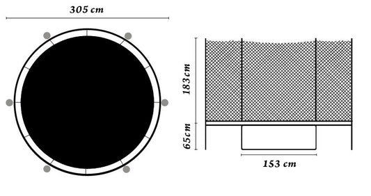 Trambulina pentru copii cu plasa de protectie IDL SUMMER Junior FORCE, Echipata cu Scara de Acces, Diametrul 305 cm, 42 de arcuri galvanizate de sustinere, Utilizare interior si exterior