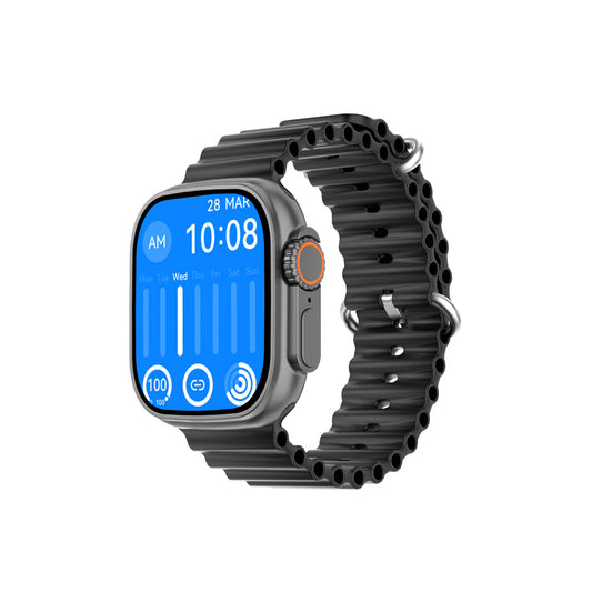 Ceas Smartwatch Ultra Watch Plus IdealStore, Ecran tactil de 2.1 HD Inch, NFC, Functie de Preluare Apel, Difuzor si Microfon incorporat, Notificari Facebook, Whatssapp, Instagram, Rezistent la apa IP68, Senzor ritm cardiac, Blocare prin cod, Black