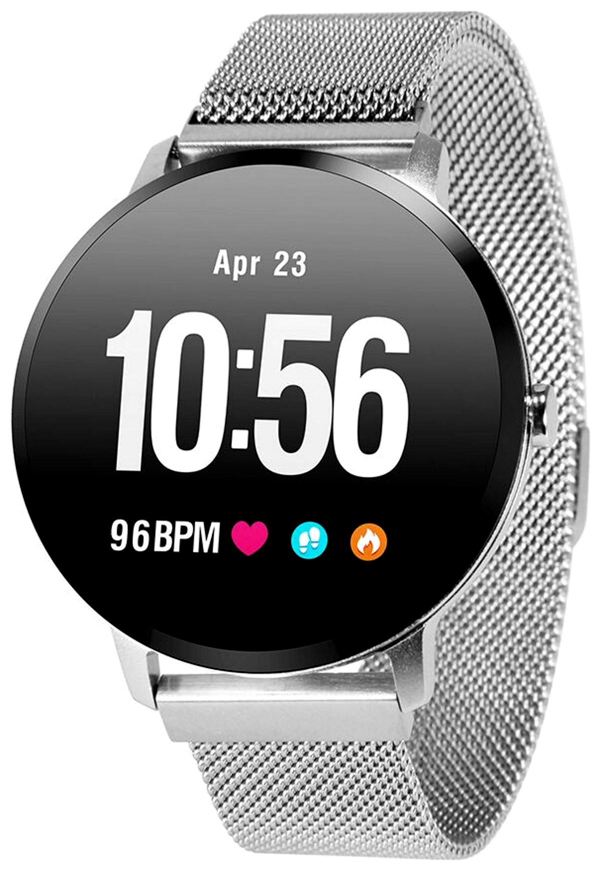 Ceas Smartwatch Apex V11 2 in 1, Display de 1.3' FULL Color OLED, Rezistenta ip67 Praf si Picaturi de Apa, Ritm Cardiac, Tensiometru, Monitorizare Somn, Pedometru, Notificari SMS si Apeluri, Vremea, Curea Metalica Argintie