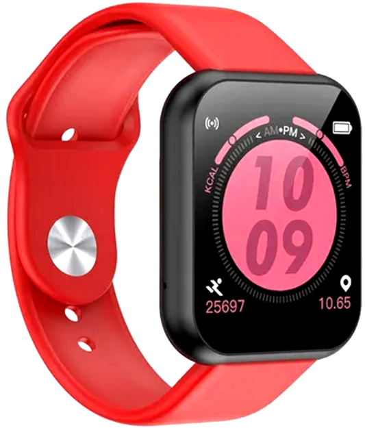 SmartWatch New Plus X6 idealSTORE, Ecran 1.54 inch, Bluetooth, Asistent Vocal Integrat, Notificari, Compatibil iOS si Android, Monitorizare Ritm Cardiac, Moduri Sport, Incarcare Rapida, Design Moder, Culoare Rosu