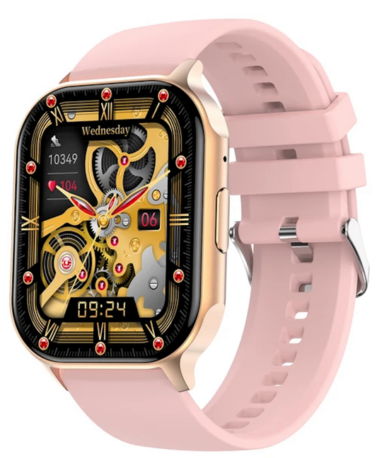 Smartwach XiaWatch idealSTORE, ecran AMOLED, Efectuare Apel Bluetooth HD, NFC, Asistent Vocal, Monitorizare Sanatate, Aplicatie Bursiera, Test Respiratie si Stres, Respingere Apel, Mod MultiSport, Silicon Roz