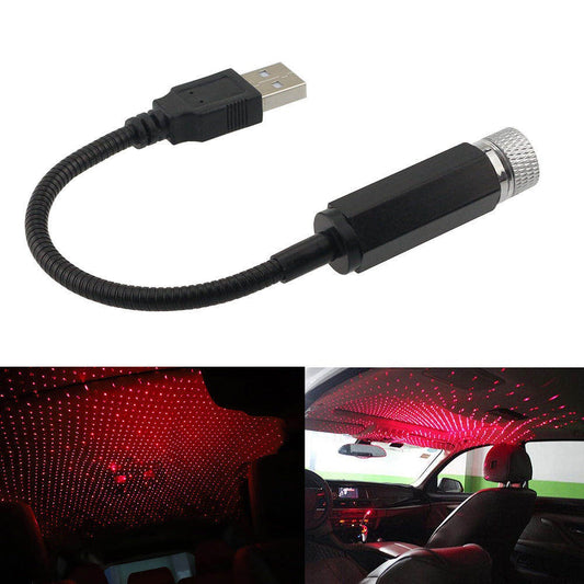 Lampa LED USB idealSTORE cu proiectie lumina rosie pe plafon auto