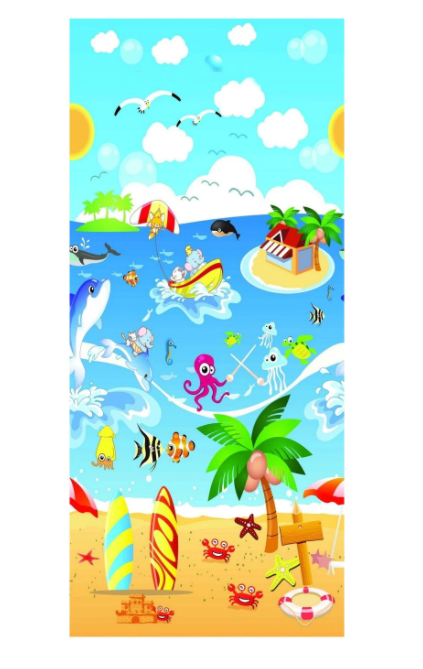 Covor interactiv pentru copii idealSTORE Ocean Adventure, DIMENSIUNI: 180 x 150 x 0.5 cm, Culoarea Albastru