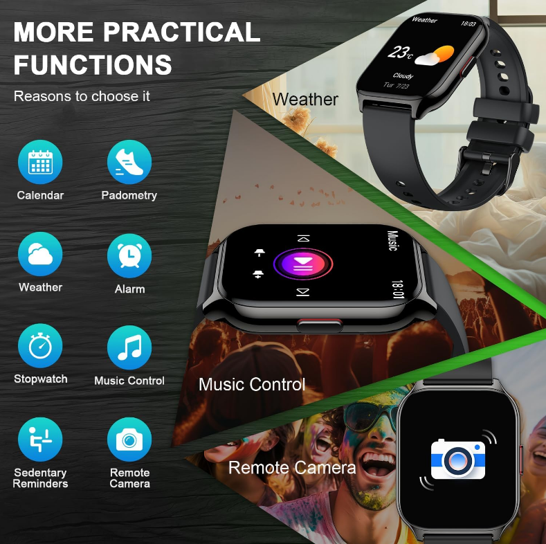 Ceas SmartWatch ZonStyleFit idealSTORE, Ecran Tactil 2,01, Android/IOS, Difuzor-Microfon, Control Muzica, Camera, Apeluri, Mesaje, Whatss, Facebook, Vreme, Fitness Traker, IP67, Ritm Cardiac, Tensiune Arteriala, SpO2, Monitorizare Somn, Sport
