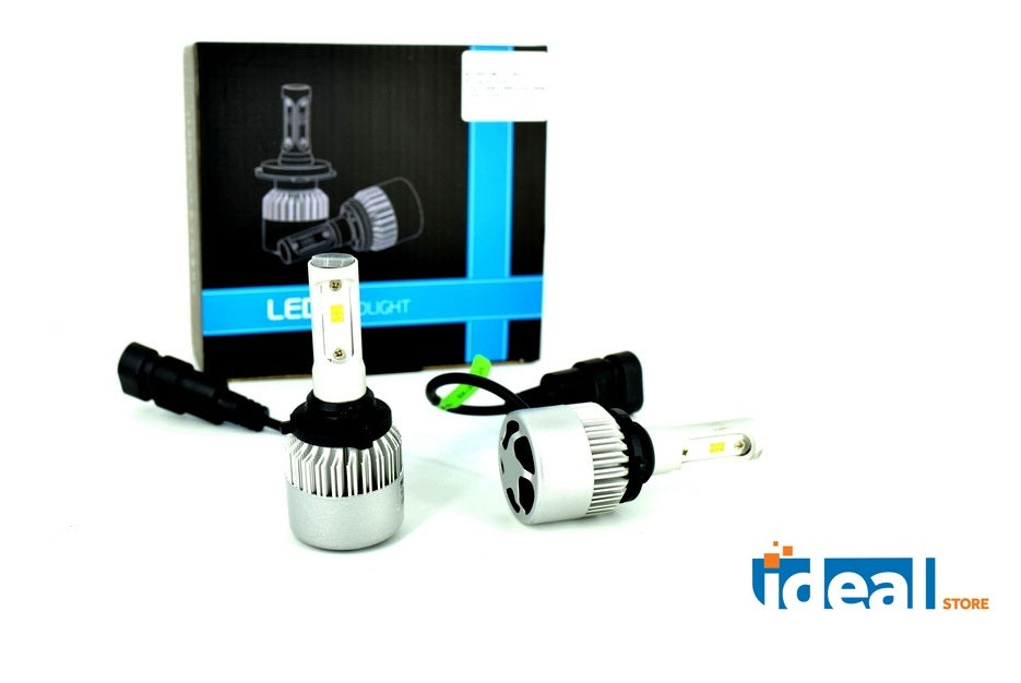 Set Bec H4 2 faze cu LED S2 Idealstore chip led Putere: 40W - 4800 lumen 6000k Voltaj: 12-24V