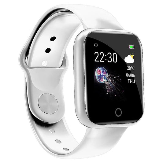 Ceas Smartwatch si Bratara Fitness Fit Fashion I5, Alegere multipla a afisajului, Monitorizare ritm cardiac si tensiune arteriala, Notificari apeluri/mesaje, Asistenta Bluetooth, Music Play Control, Silicon Alba