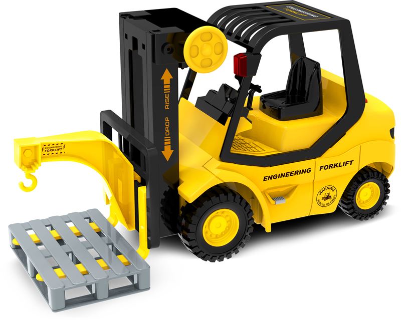 Jucarie motostivuitor cu palet, Ramdeco, sunete si ridicare, Galben