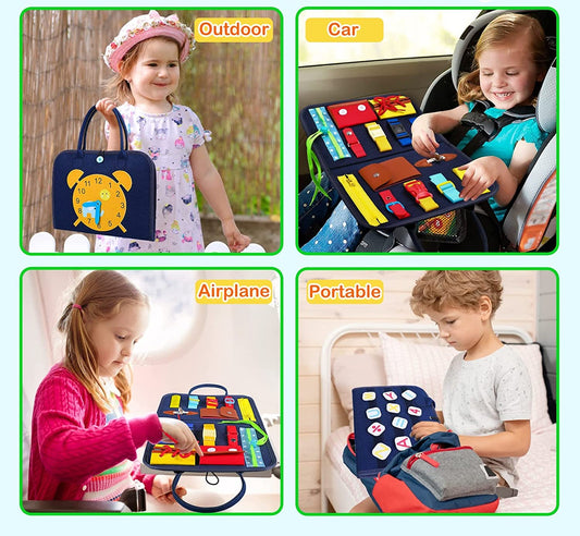 Jucarie educationala Montessori, pentru dezvoltare senzoriala si motorie de baza, pentru copii, multicolor, Aexya