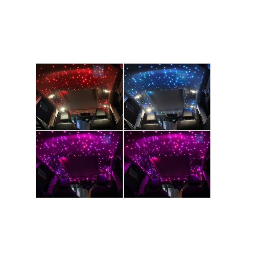 Kit Fibra Optica idealSTORE Plafon Instelat LED RGB cu telecomanda 0,75mm,500 fire, 3 metri, Tensiune 12V, Control Wireless, Bluetooth, Aplicatie IOS si Android