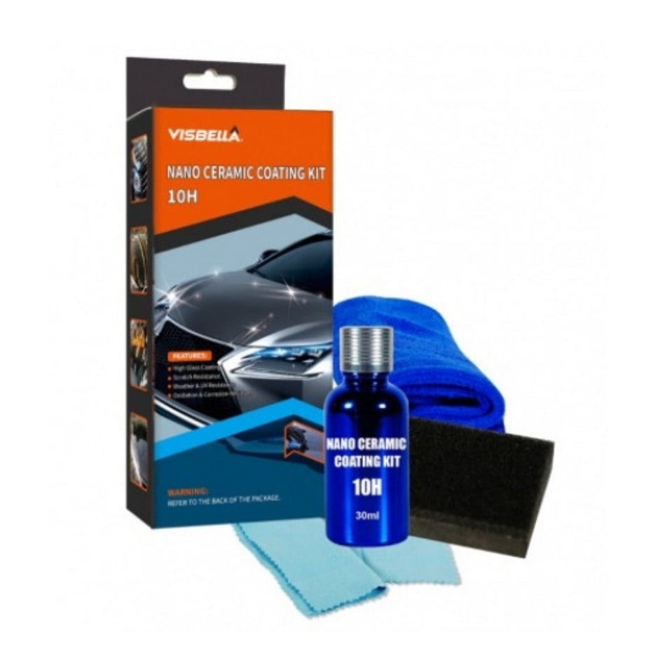 Kit Nano Protectie Ceramica Caroserie Auto idealStore, Strat Ceramic Durabil, Luciu Ridicat, Rezistent la Zgarieturi si Conditii Meteo Nefavorabile, Previne Decolorarea, Accesorii Incluse