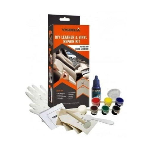 Kit pentru reparat materiale din piele naturala si sintetica, poate fi folosit la orice culoare si tesatura